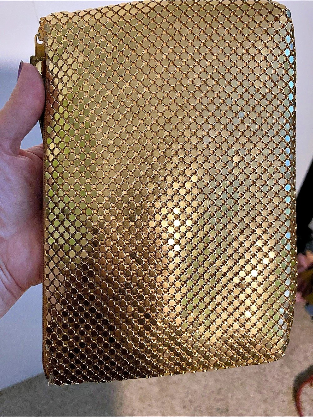 Gold Metallic Mesh Wristlet